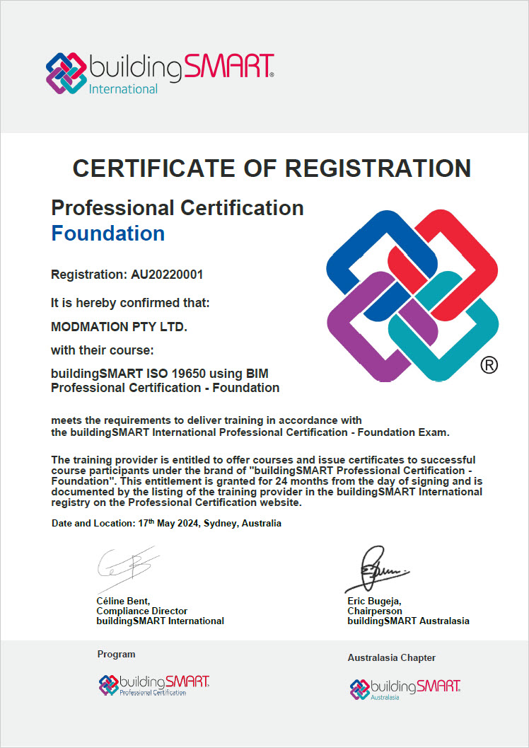 buildingSMART Professional Certification 2 240517 MO bSA PCERT F Certificate of